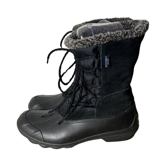 Sperry Boots Womens 7M Black Top Sider‎ Syren Strait Quarter Rubber Snow Winter - Picture 2 of 8